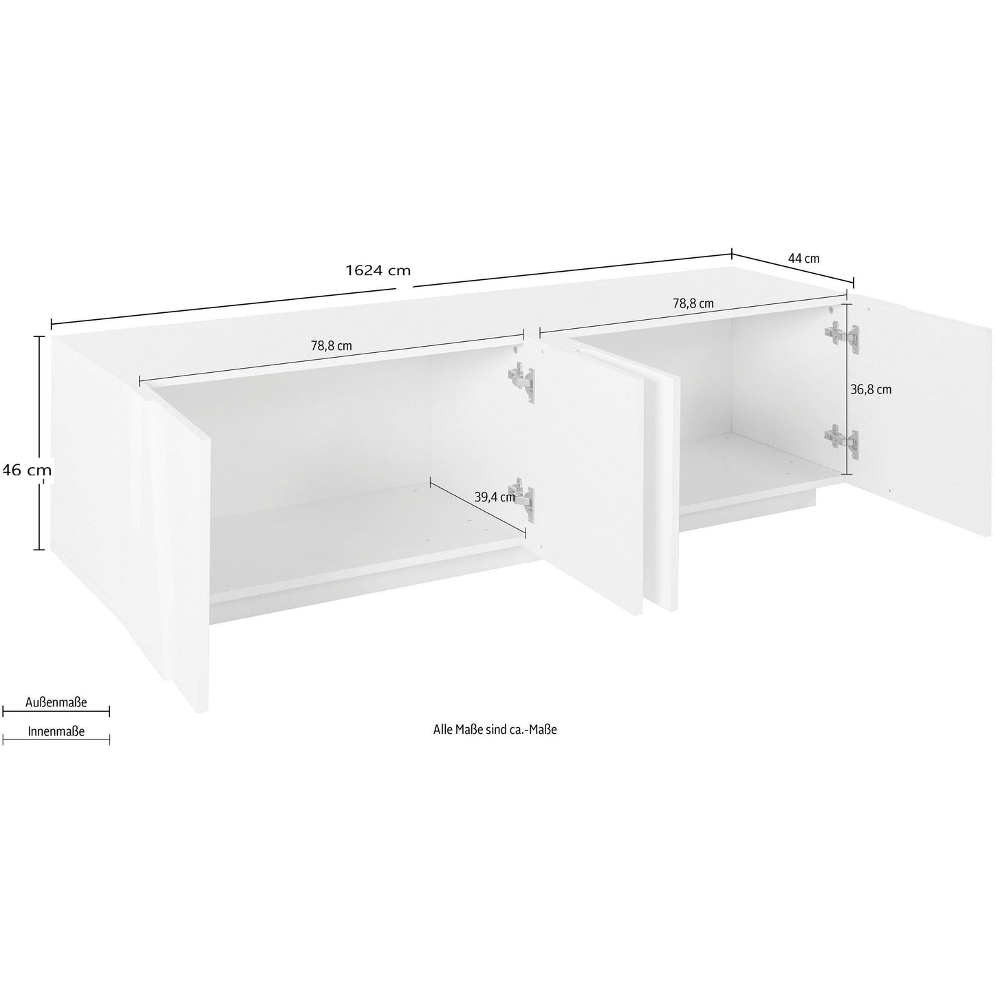 PING TV meubel 160 - Betonkleur