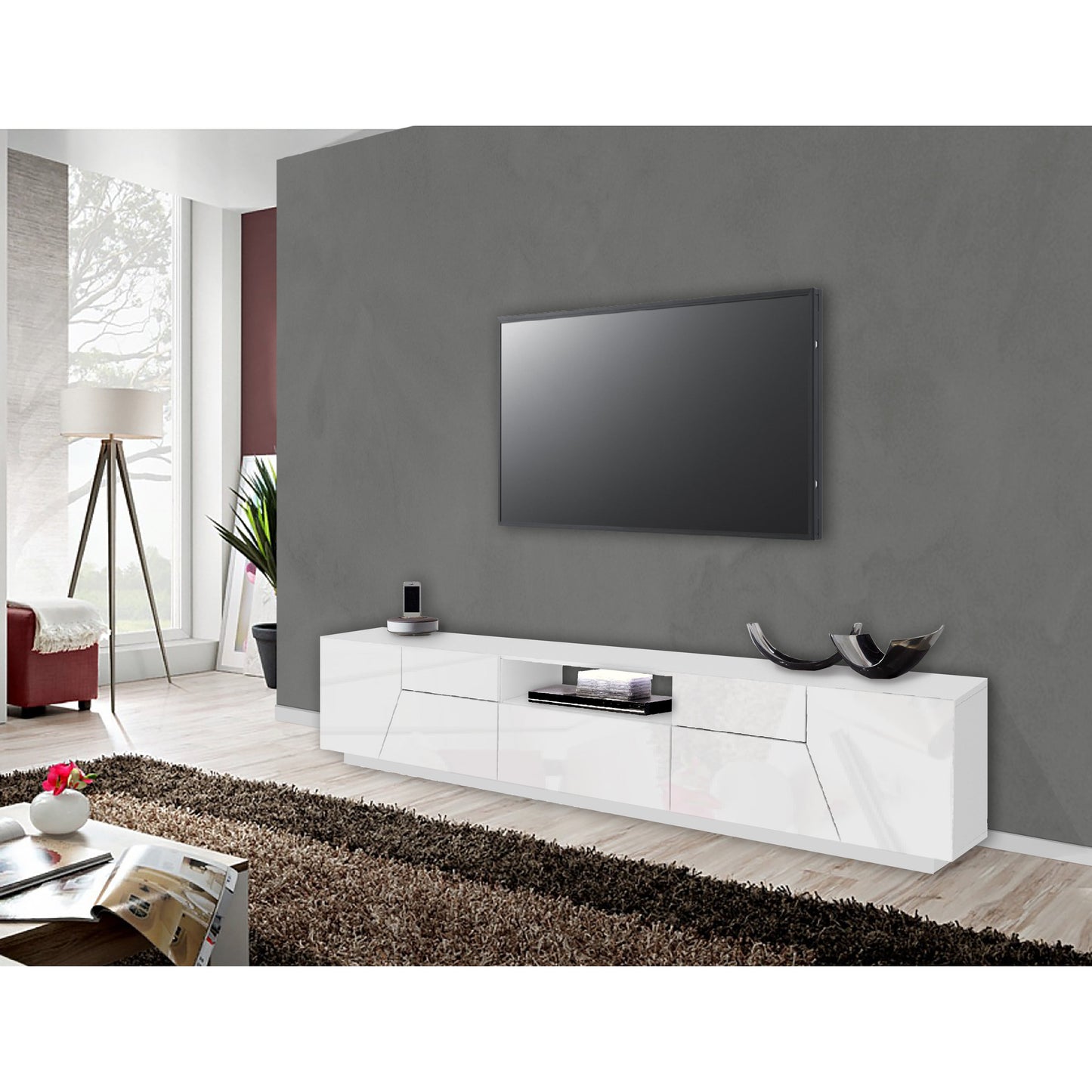 ALIEN TV meubel 220 - Wit hoogglans