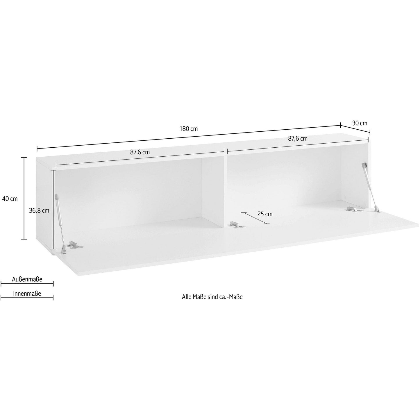 MARUSKA TV meubel 180 - Wit hoogglans