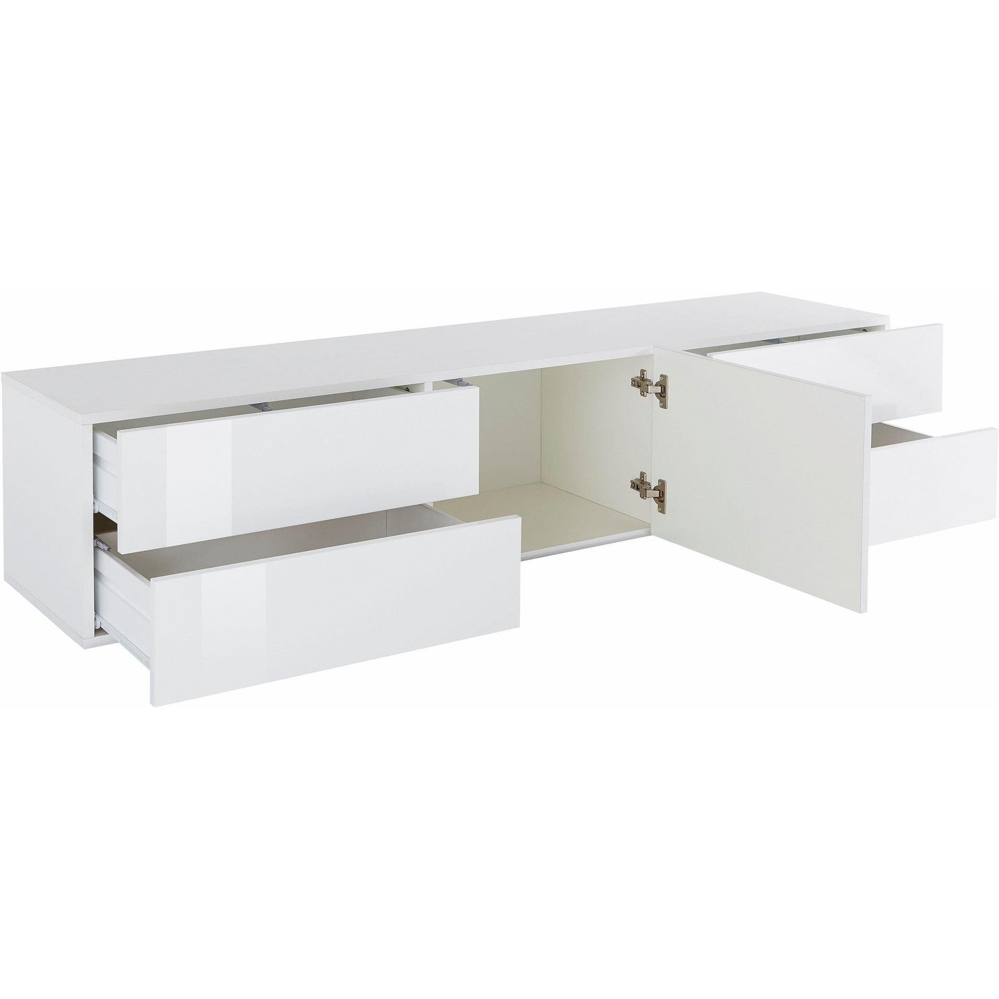 METIS TV meubel 170 metalen poten - Wit hoogglans