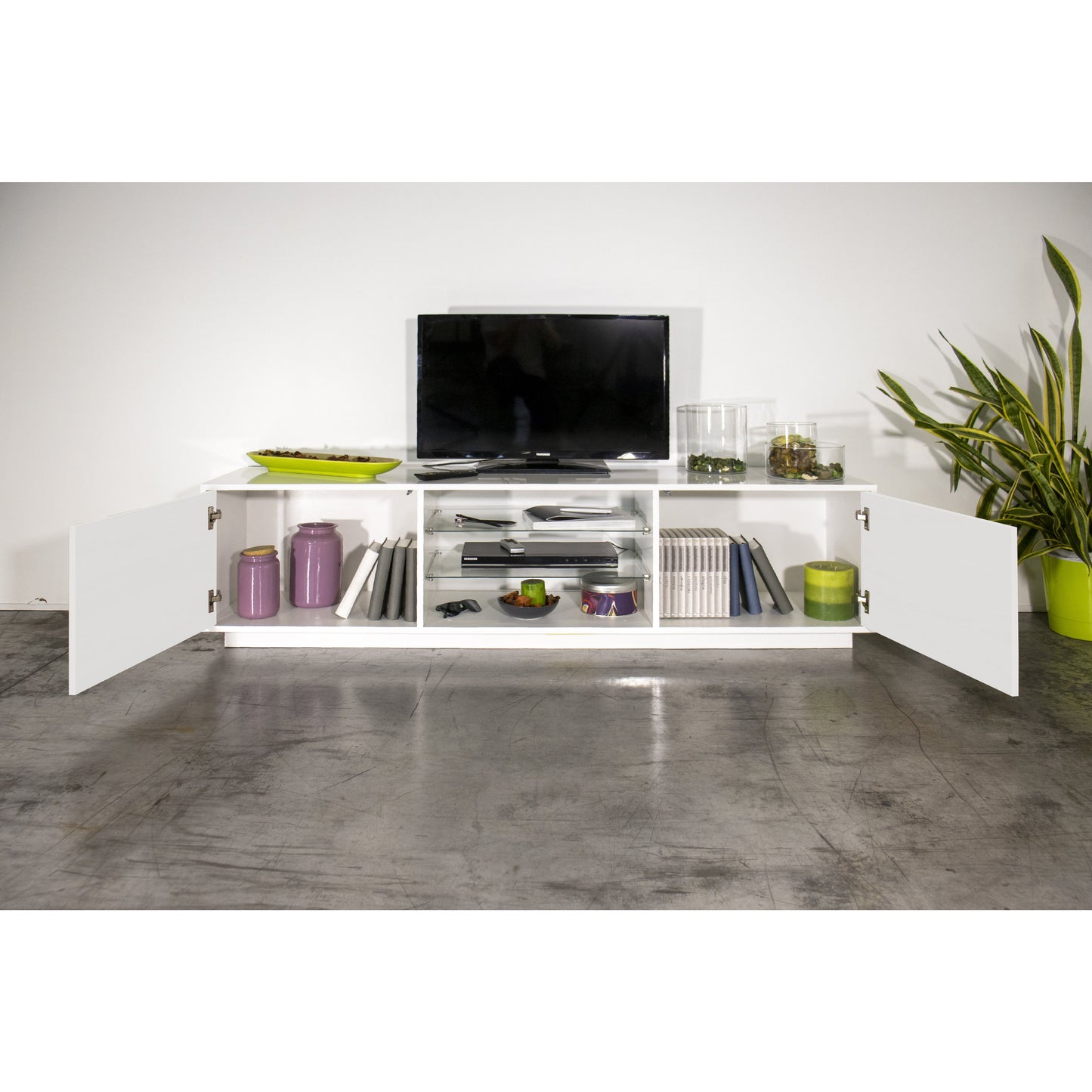 BLOOM TV meubel 180 - Wit hoogglans