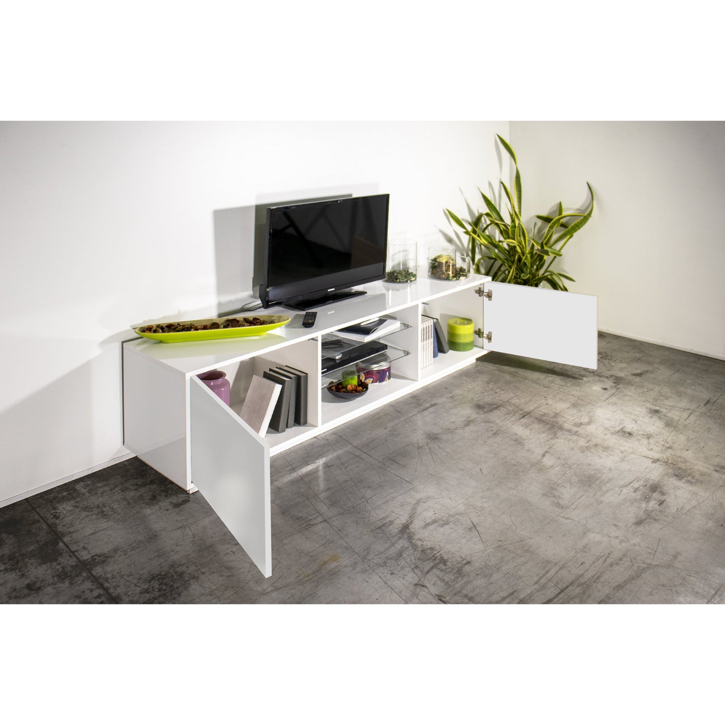 BLOOM TV meubel 180 - Wit hoogglans