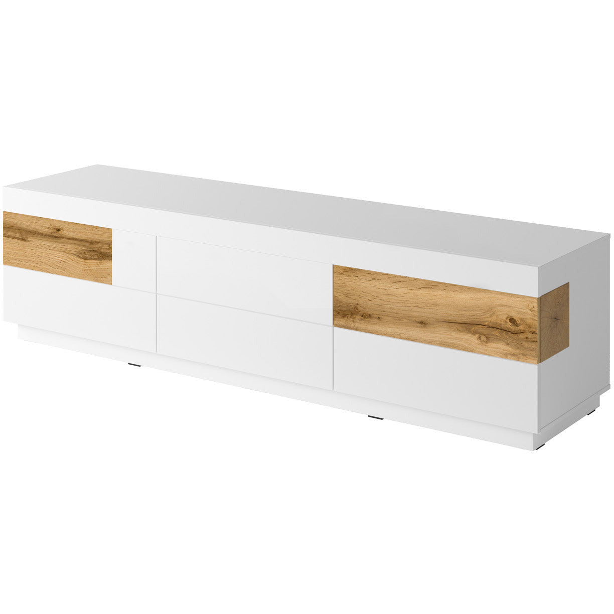 SILKE TV meubel 40 Wit glans- eik