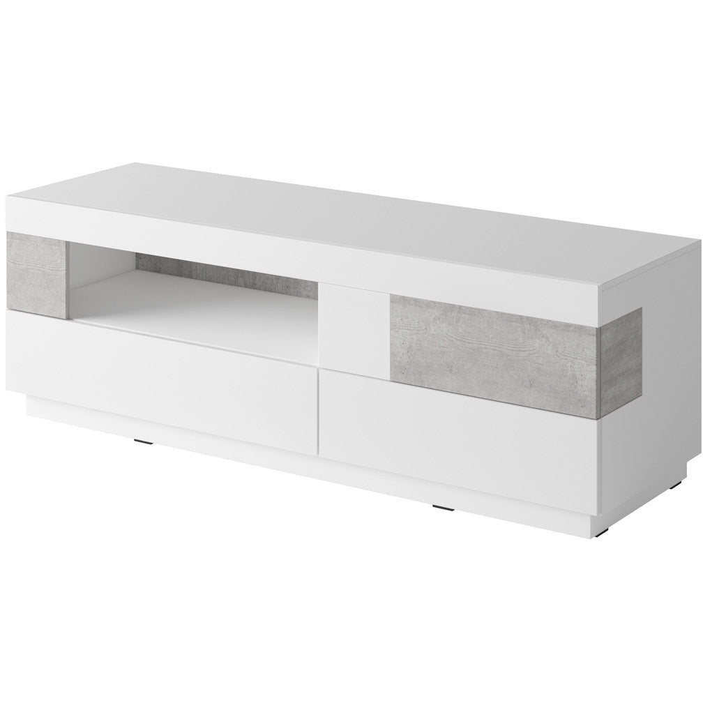 SILKE TV meubel 41 Wit Glans - Beton