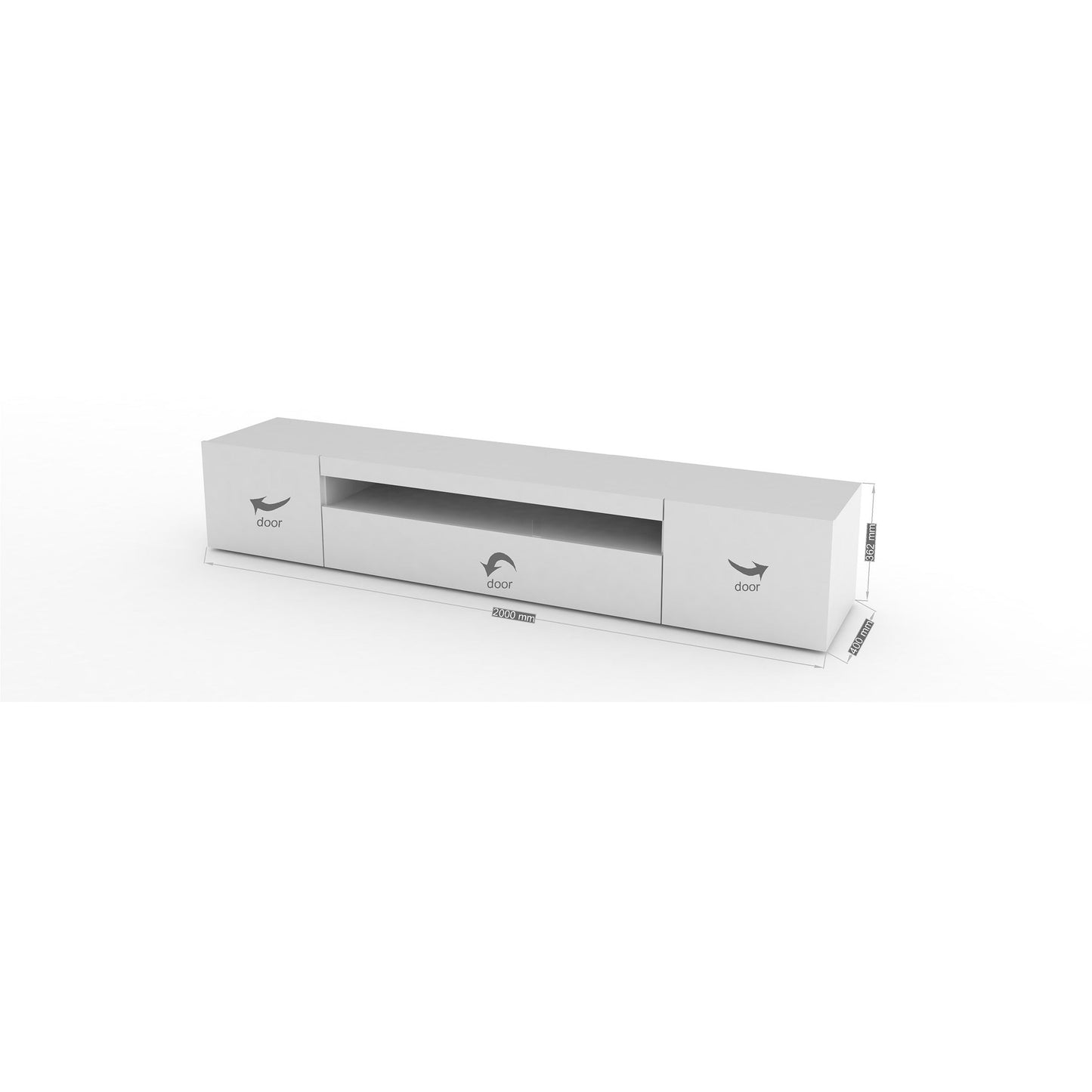 DAIQUIRI TV meubel 200 - Wit hoogglans