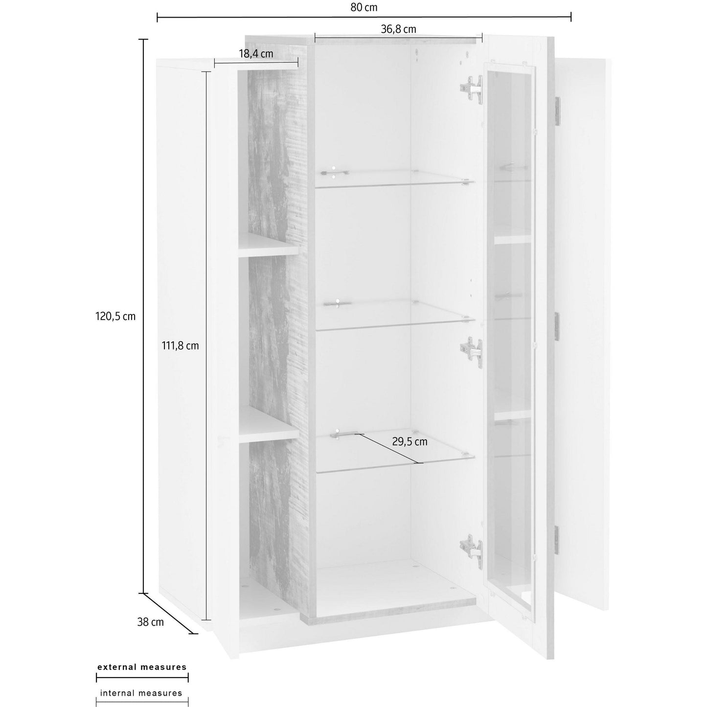 CORO Vitrinekast - Mangohout