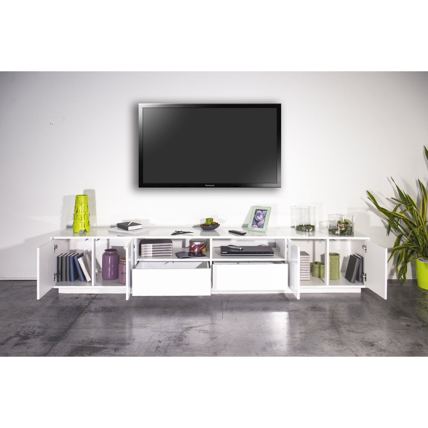 BLOOM TV meubel 260 - Wit hoogglans