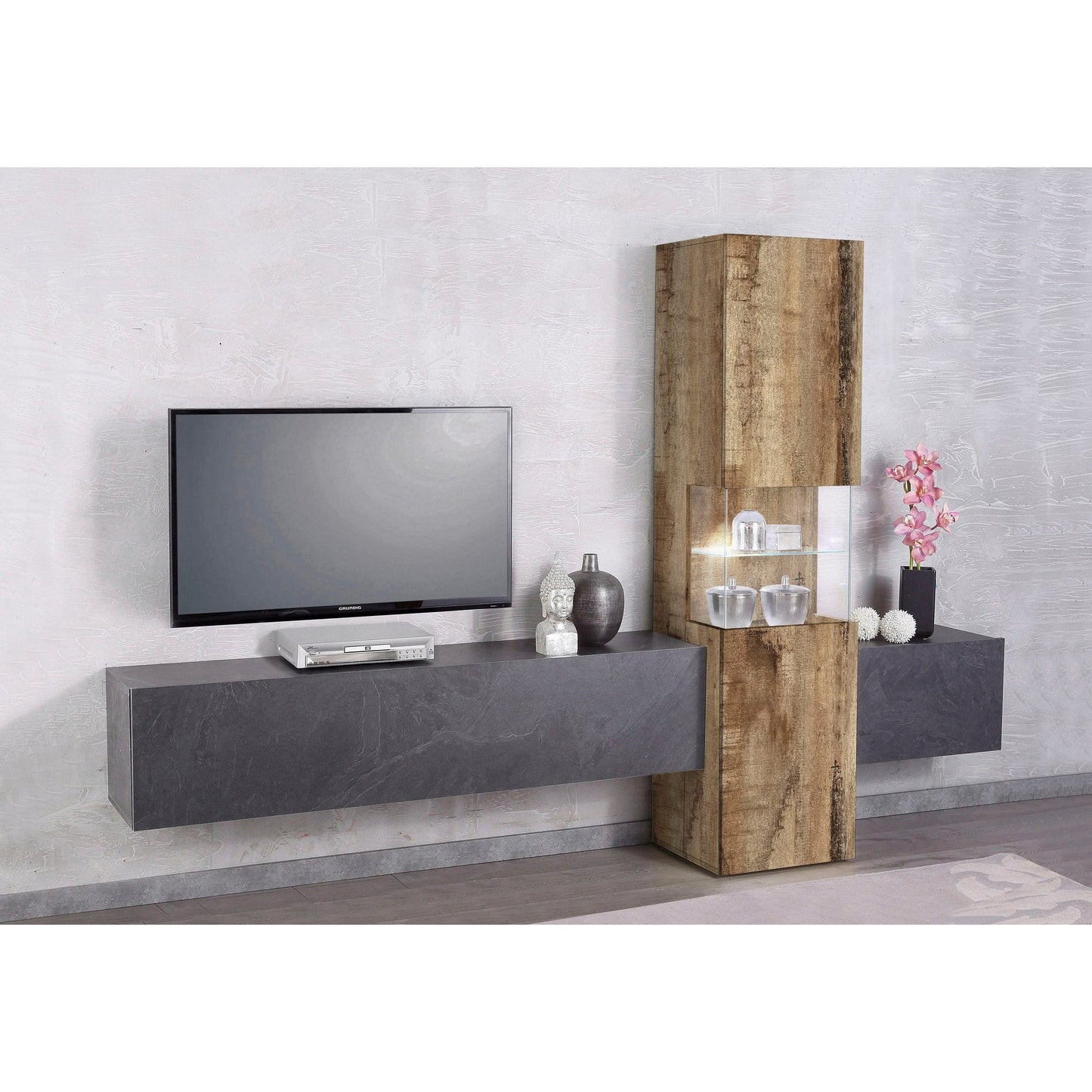 INCONTRO TV meubel Leisteen - Perenhout