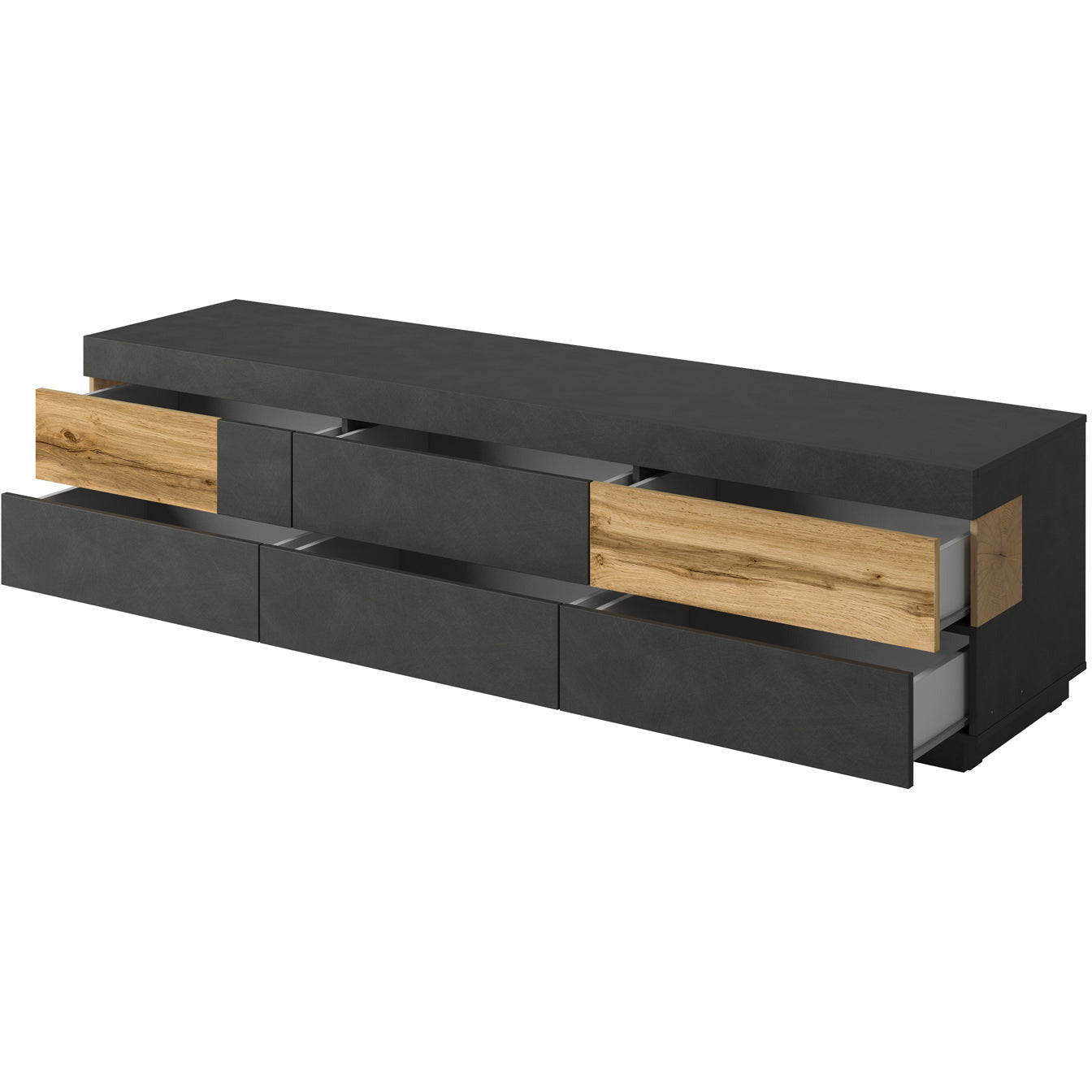 SILKE TV meubel 40 Wit glans- eik