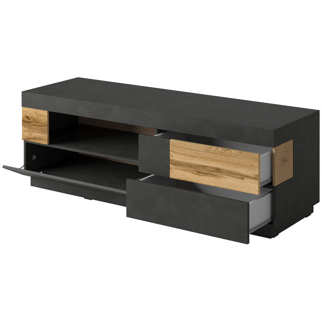SILKE TV meubel 41 Wit Glans - Beton