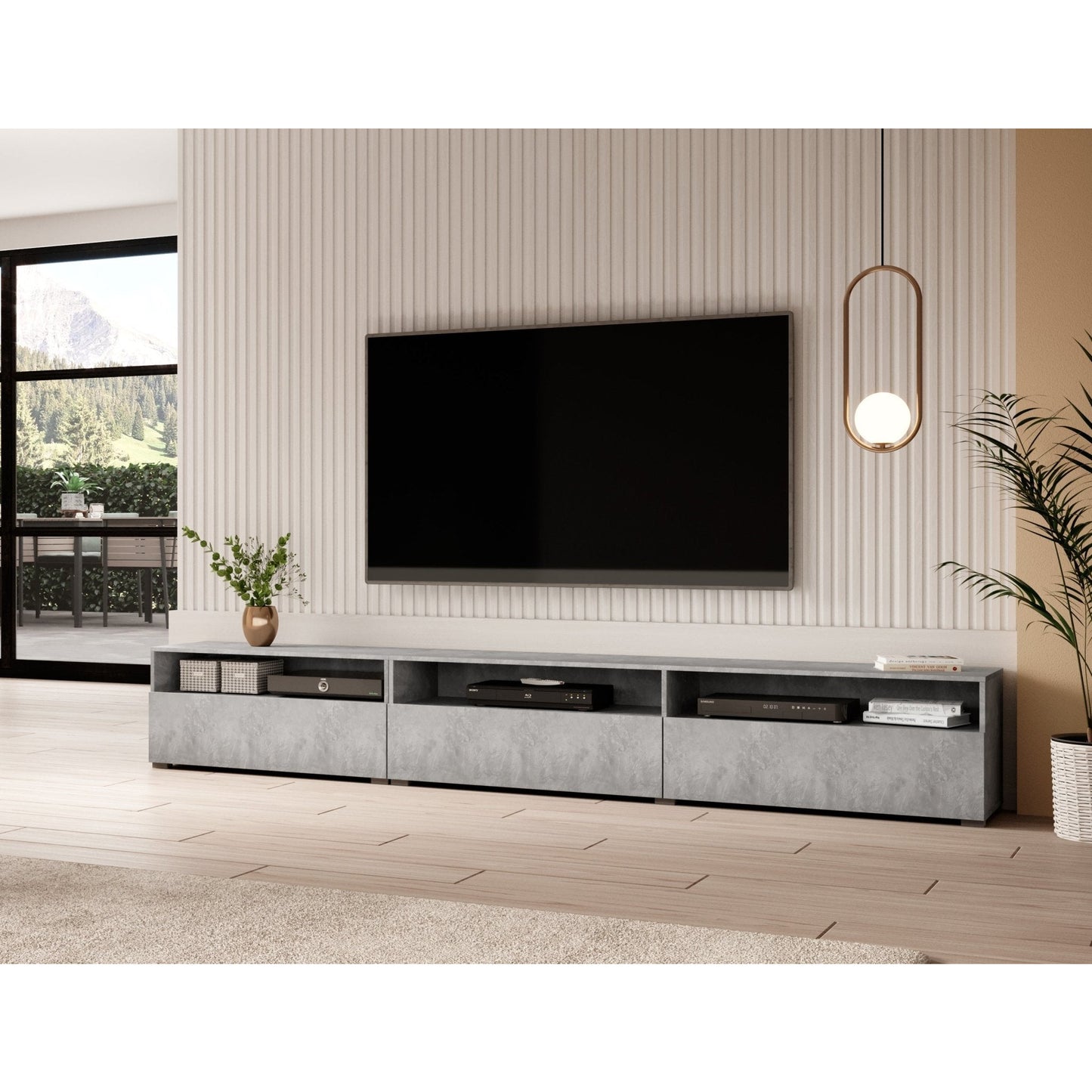 BAROS TV meubel Licht beton - Misterinterior