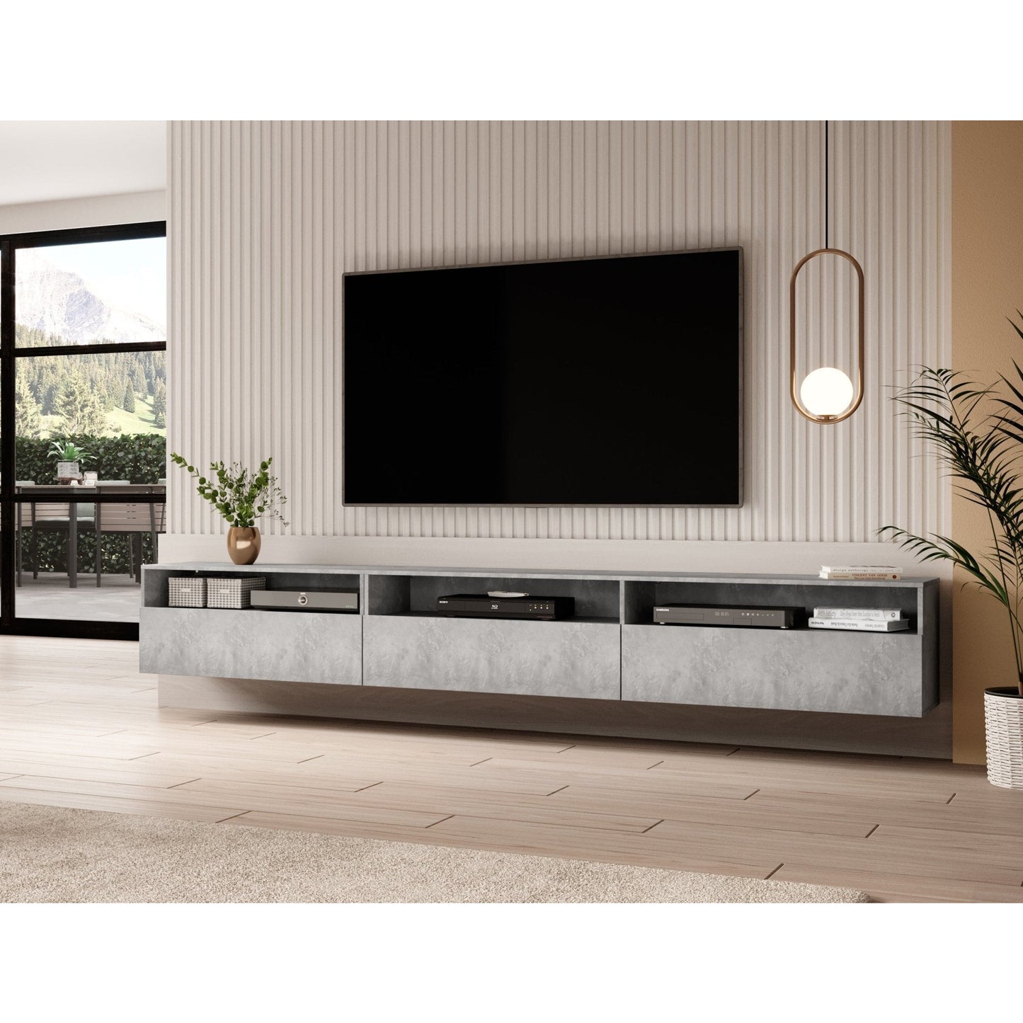 BAROS TV meubel Licht beton - Misterinterior