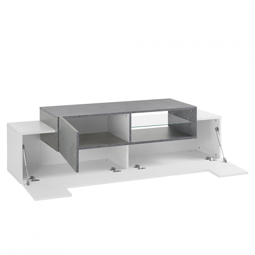 NEW CORO TV meubel 160 Wit hoogglans - Leisteen