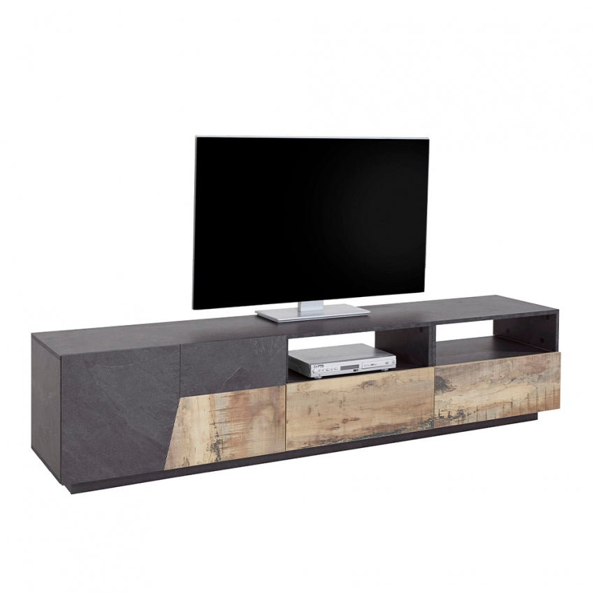 ALIEN TV meubel 220 2A2C - Leisteen/Perenhout