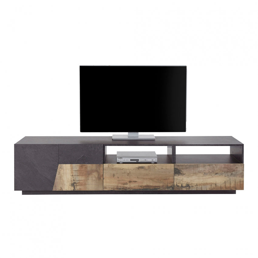 ALIEN TV meubel 220 2A2C - Leisteen/Perenhout