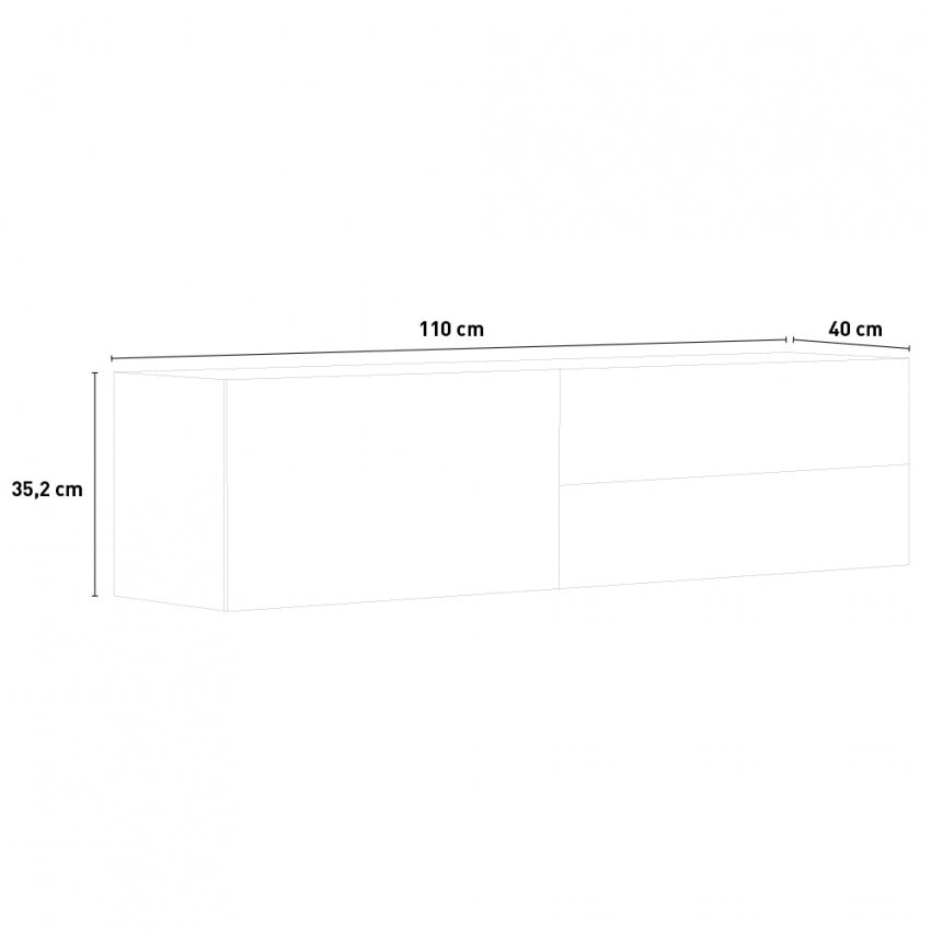METIS TV meubel 110 - Wit hoogglans