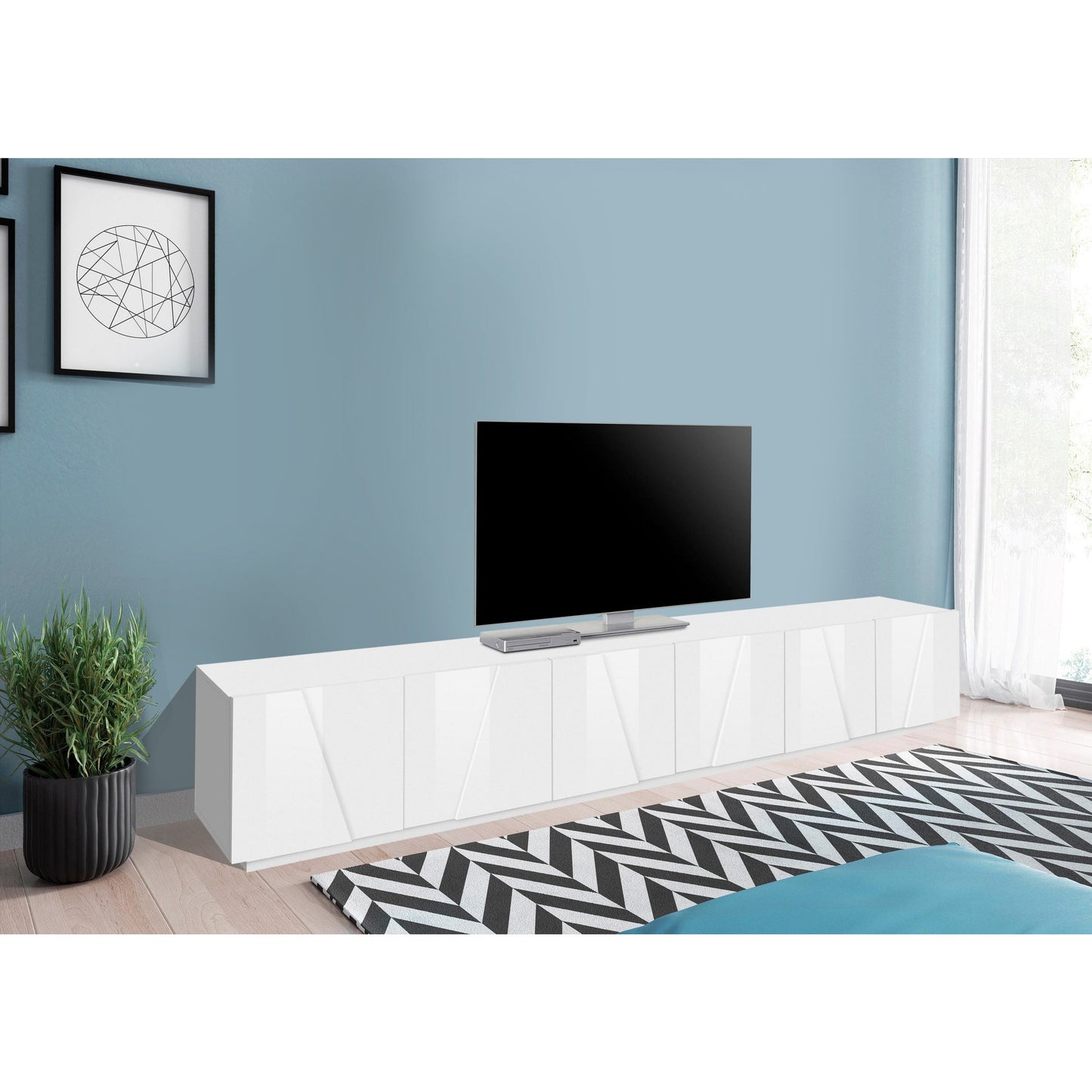 PING TV meubel 240 - wit hoogglans