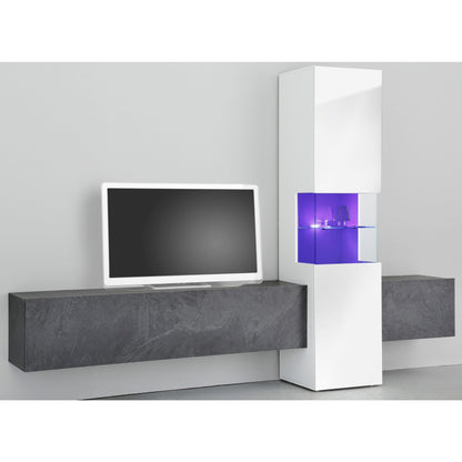 INCONTRO TV meubel Wit hoogglans - Leisteen