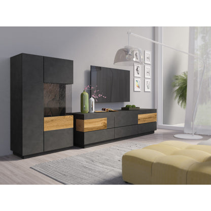 SILKE TV meubel 40 Zwart - Eik