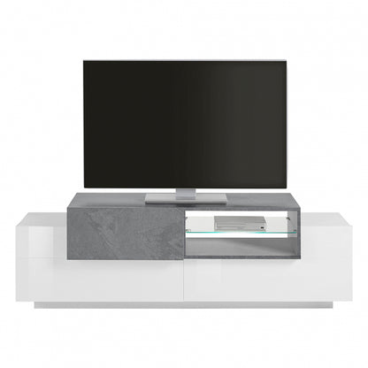 NEW CORO TV meubel 160 Wit hoogglans - Leisteen