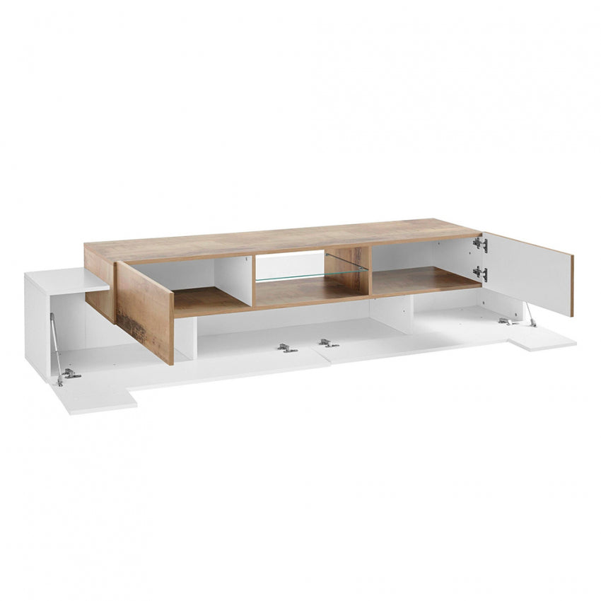 NEW CORO TV meubel 220 Wit hoogglans - Perenhout