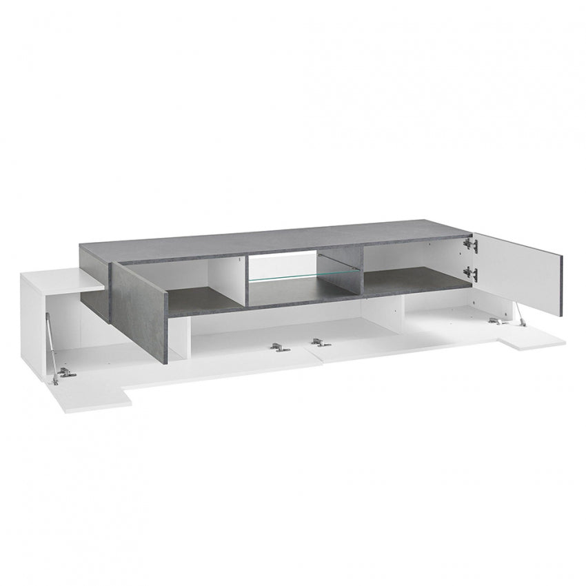NEW CORO TV meubel 220 Wit hoogglans - Leisteen
